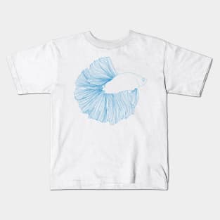 Beta Fish Line Art Kids T-Shirt